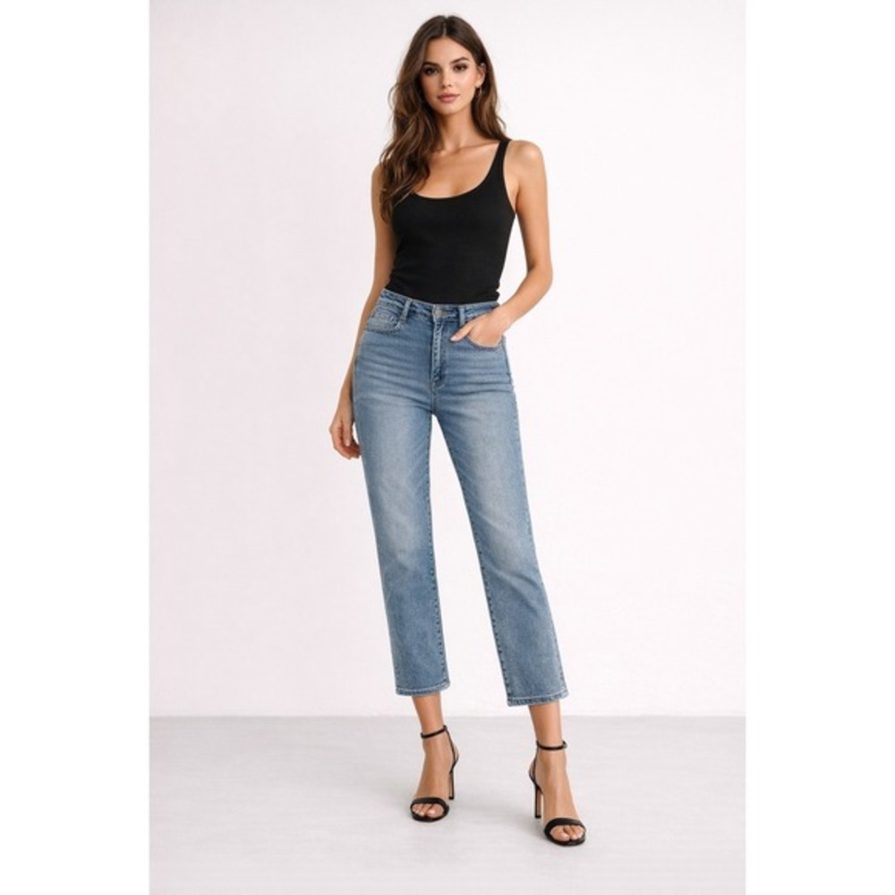 La Joie Womens Straight Leg High Rise Blue Denim Jeans‎ Size 14 NWT